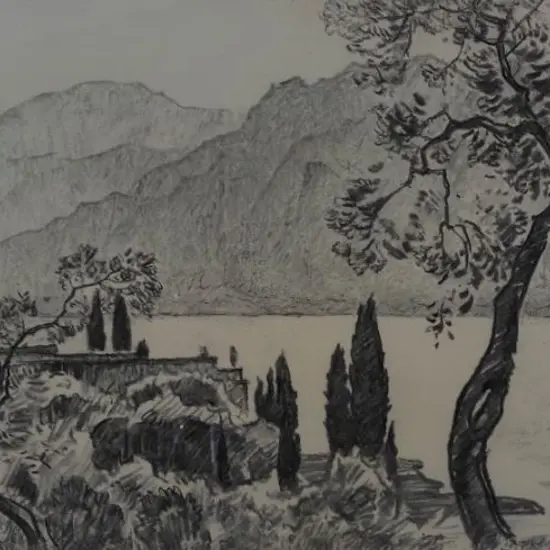 FELKEL, Carl. (1896-1984) - Lake surrounded by Hills