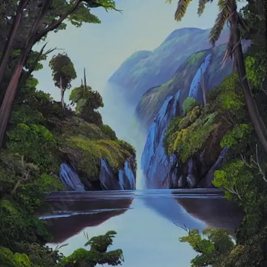 EVANS, Ian (20th Cent.) - Forest Scene with Pool