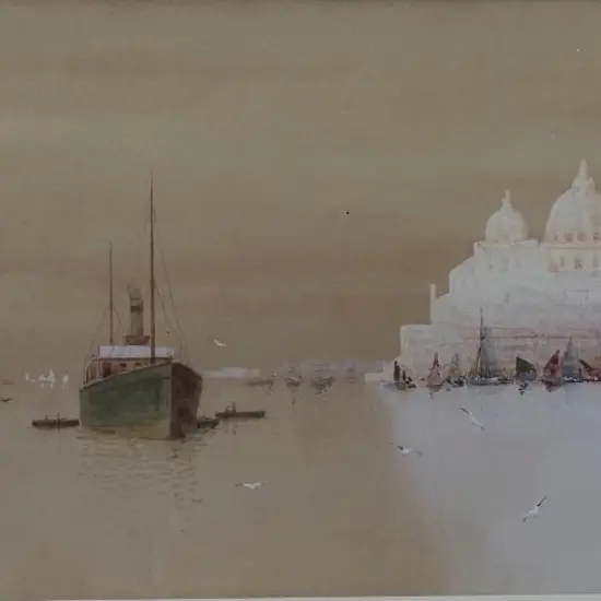 DISTON, James Swinton (1857-1940) - Ship entering Port