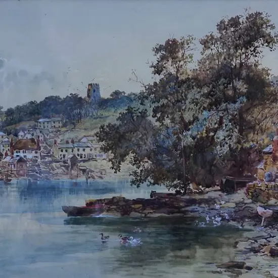 PIKE, William Henry (1846-1908) - English Harbour Scene - 19th Century