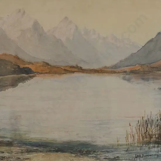 RUSH, William J. (1872-1965) - Lake Diamond with Southern Alps