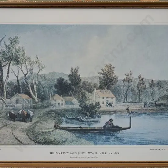 BREES, Samuel Charles (1810-1865) - The Aglionby Arms, Hutt River c.1843 & Hawkestone Street, Wellington 1843