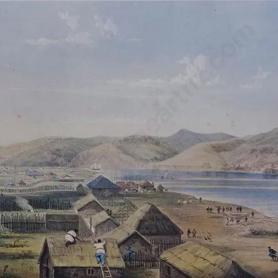 MEIN-SMITH, Captain William attrib. (1797-1869) - The Town of Petre on the Wanganui River - September 1841