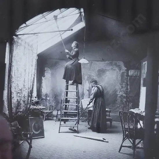 McALLISTER, James (1869-1952) - Spring Cleaning the Photographic Studio of James McAllister, Stratford 1905