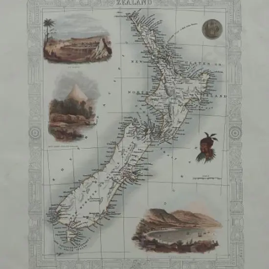 TALLIS, John (1817-1876) - Map of New Zealand c. 1840