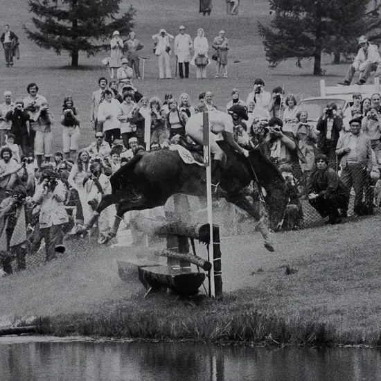 PRINCESS ANNE (1950-) - Press Photo - Riding 'Goodwill' at 1976 Olympic Games