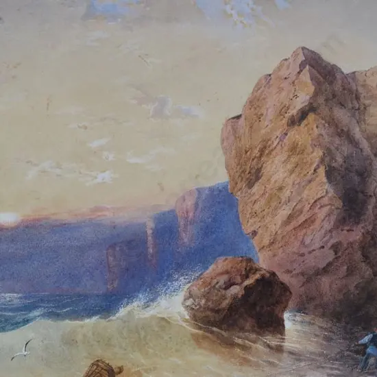 SHIPWRECK off the Coast - (19th Cent.) - Shipwreck off the Coast with Rescuers