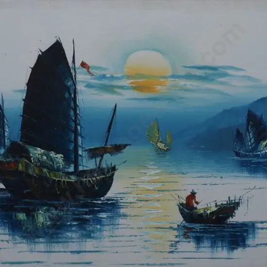 UNKNOWN Artist - Dhows in Harbour