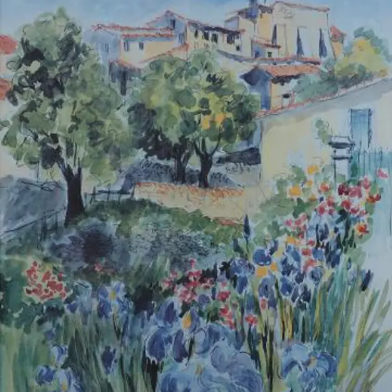 VALENTIN, F - European Village with Trees and Flowers