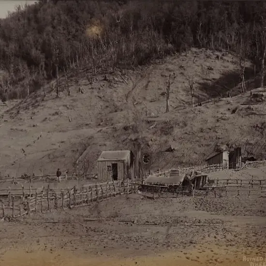 WHEELER & SON, Photographers - Tarawera Eruption - Ruined Huts, Wairoa