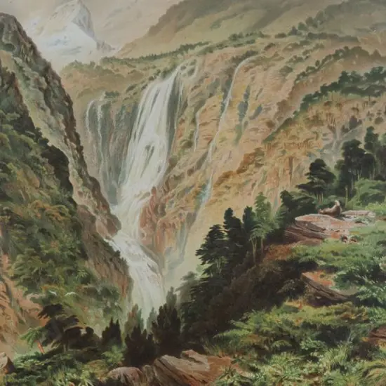 GULLY, John (1819-1888) - Waterfall in Thompson's Sound, West Coast