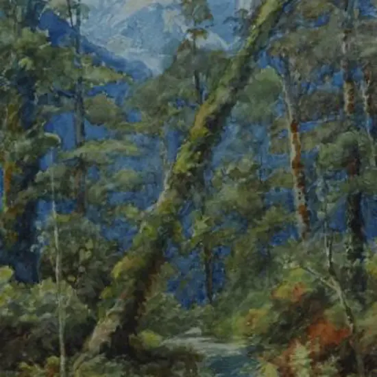 HOWARTH, Charles Henry (1856-1945) - Mountain Path with Trees and Mountains