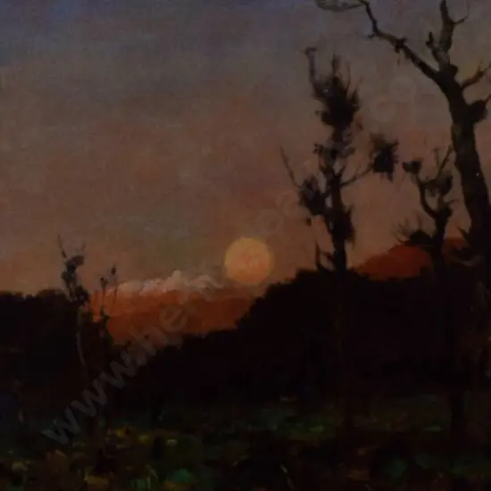 NAIRN, Jame M. (1859-1904) - Moonrise at Ohau, Tararua Mountains