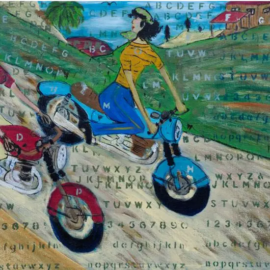 BOYLE, David - Two Girls on Motor Scooters - 1950s