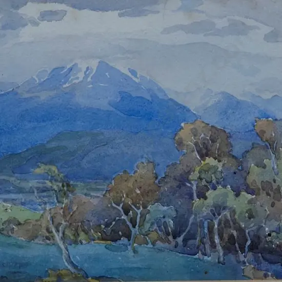 RICHARDSON, Gwyneth (1896-1980) - Pastoral Scene with Southern Alps