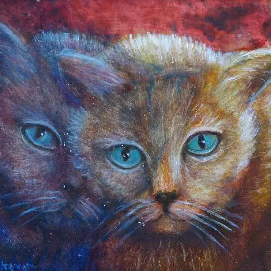 SUTZKEVER, Rina (1945-) - Two Cats