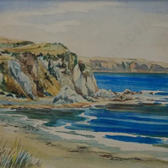 GREEN, Thelma de Lancy (1909-2000) - Titahi Bay with Mana Island