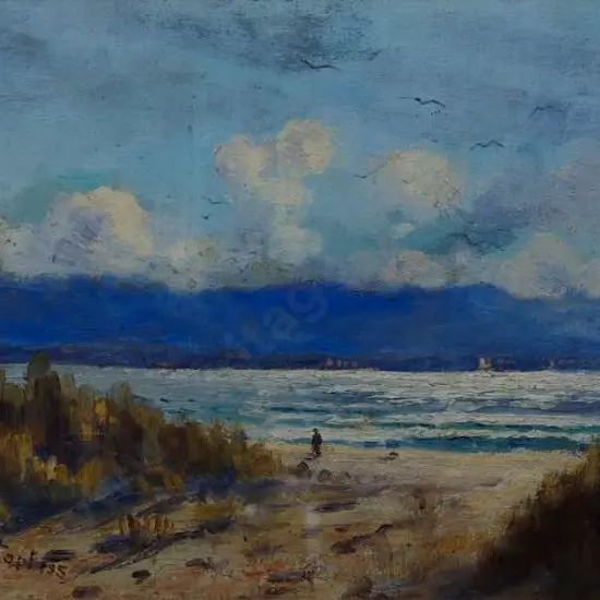 TOPLISS, J.A. (1861-1930) - Man on Beach