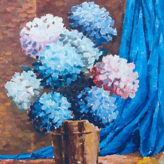 TURNBULL, Rex - The Blue Drape with Vase of Flowers