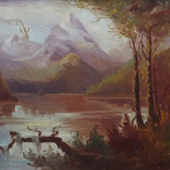 UNKNOWN Artist - Mountains with River and Trees