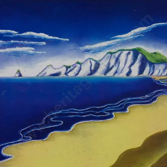 UNKNOWN - Coastal Scene with Golden Sand