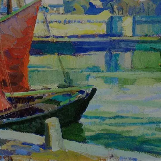 THOMPSON, Sydney Lough (1877-1973) - Fishing Vessels at Port