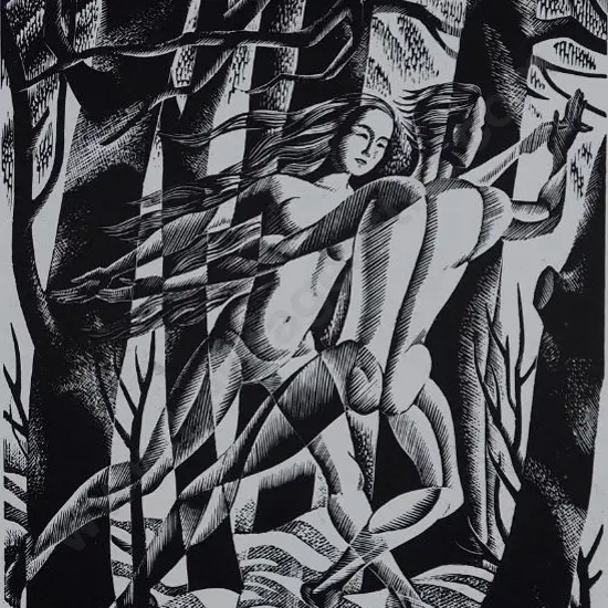 UNWIN, Nora S. (1907-1982) - Shadows in a Winter Wood, 1903