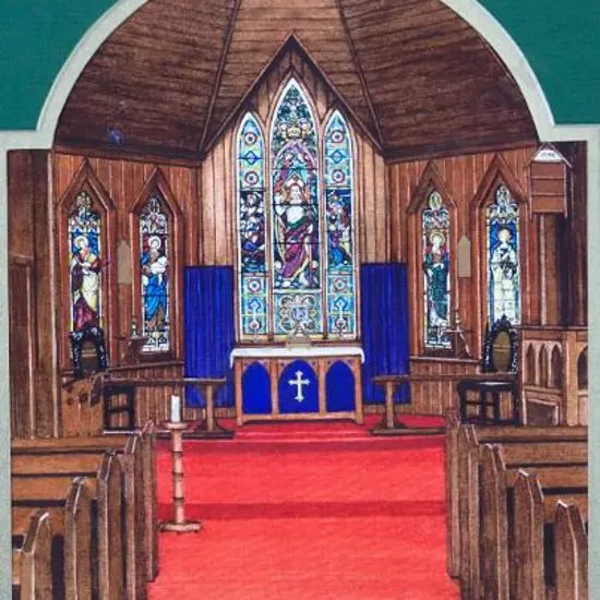 BATTARBEE, David (1939-) - Inside the Chapel, St Mary's, Upukongaro