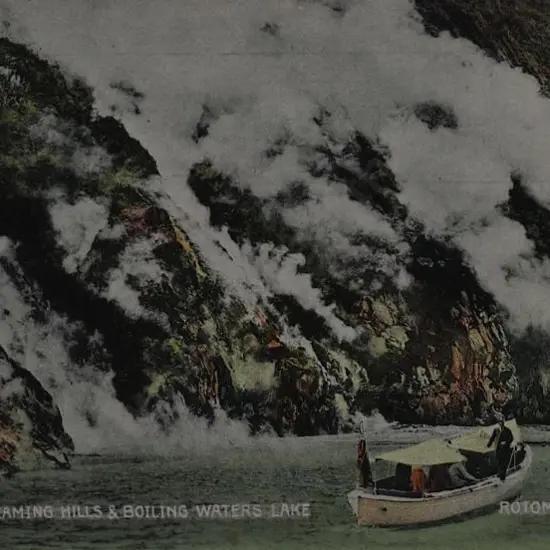 UNKNOWN Photographer - Through Steaming Hills & Boiling Waters - Lake Rotomahana - c.1900
