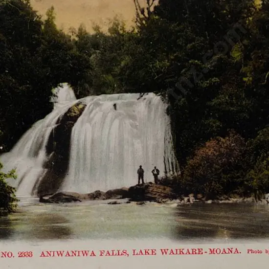 N.Z. Tourist Dept - Aniwaniwa Falls, Lake Waikaremoana, c.1900