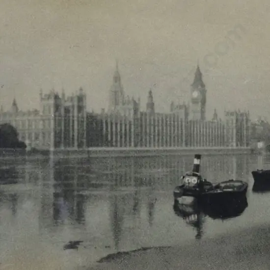 UNKNOWN Photographer - Tugs on the Thames facing Houses of Parliament