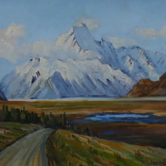 SALMOND, Jean - Southern Alps with Lake & Road