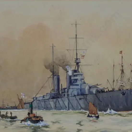 H.W. (In the manner of Charles Bryant) - H.M.S .Lion, 1914 (British Battleship)