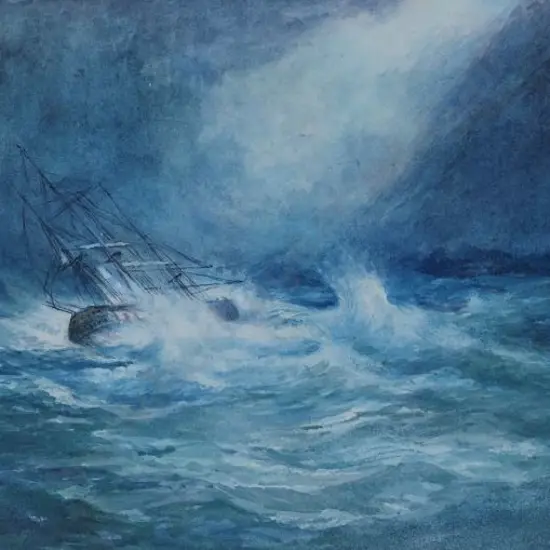 UNKNOWN - Ship 'Woodford'  Caught in Heavy Weather Feb 1824