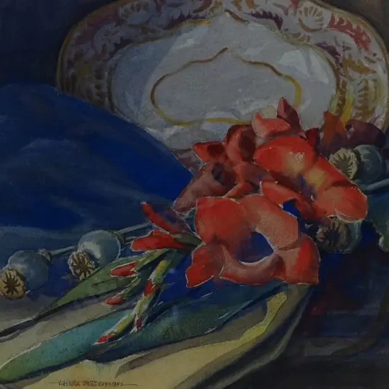WISEMAN, Hilda (1894-1984) - Flowers on Table