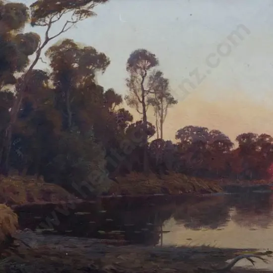 CHRISTMAS, Ernest W. (1961-1918) - Lake & Trees