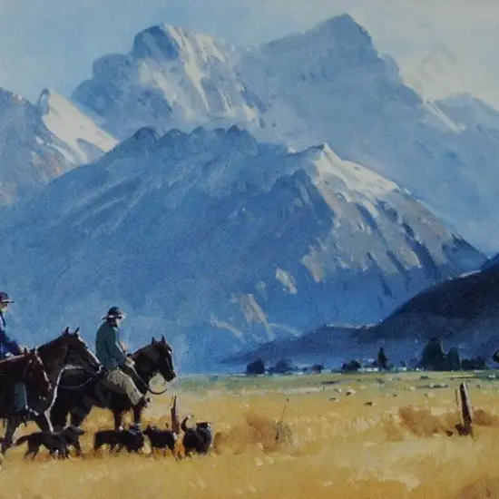 BEADLE, Peter (1933 -2021) - Musterers Under Mount Earnslaw