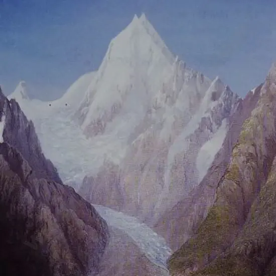 PEELE, James (1846-1905) - Mount Cook with a Tented Camp at Hooker Glacier