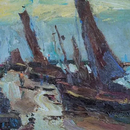 HANSEN, Armin Carl (1886-1957) - Boats at Shoreline
