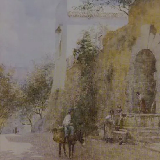 WORSLEY, Charles Nathaniel (1862-1923) - On the Road to Fiesole, Italy