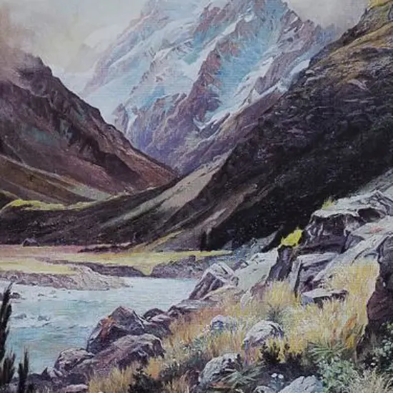 MADDEN, John McIntosh (1856-1923) - Mount Cook from the Hooker River, 1895