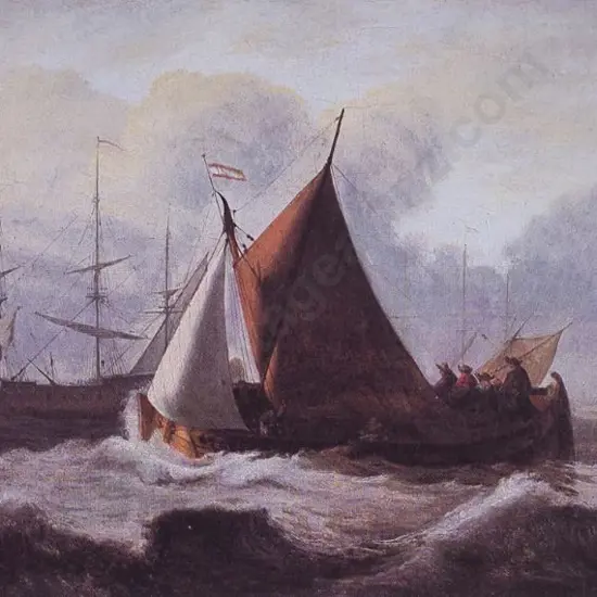 KOEKKOEK, Barend (1803-1862) - Figures in a Dutch Barge