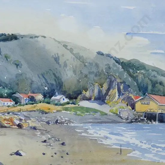 MAUNSELL, Julian (c.1915-1935) - Houses on Beach