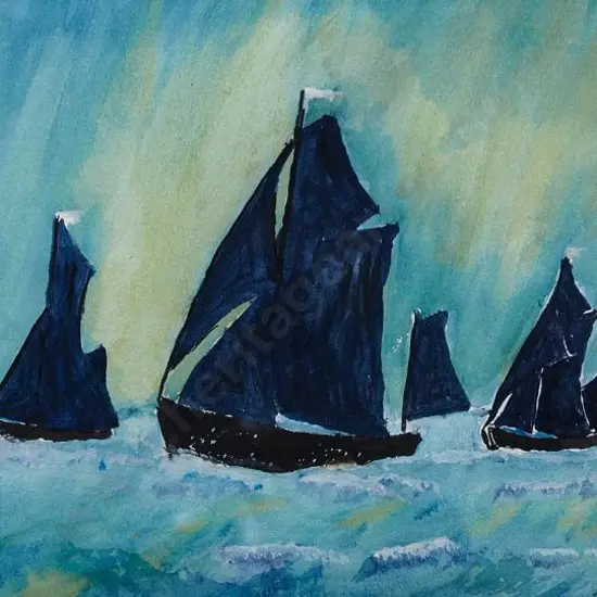 E.W. - Three boats at sea