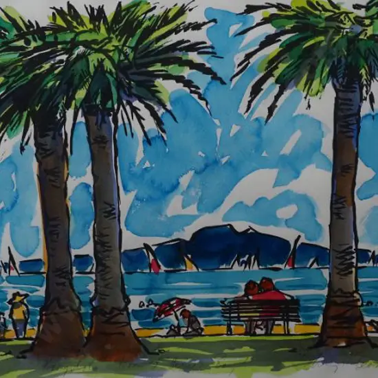BEADLE, Philip (1959-) - Rangitoto from St Heliers Bay