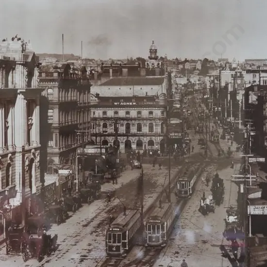 AUCKLAND - Queen Street - June 1911 - Queen Street from Ferry Buildings - 17 June 1911