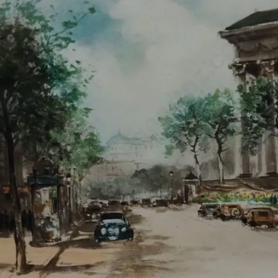 MOUTON, Charles (20th Cent. - Paris  - with River Seine and Notre Dame