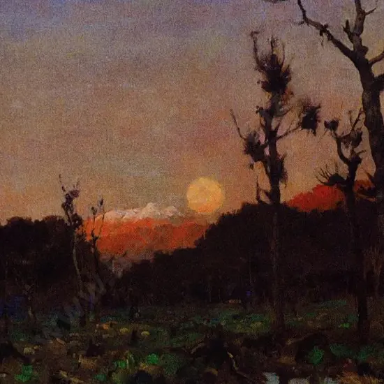 NAIRN, James McLauchlan (1859-1904) - Moonrise at Ohau, Tararua Mountains, 1892