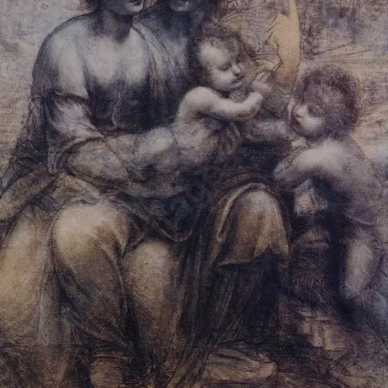 DA VINCI, Leonardo (1452-1519) - Virgin & Child with St Anne and St John the Baptist c.1500