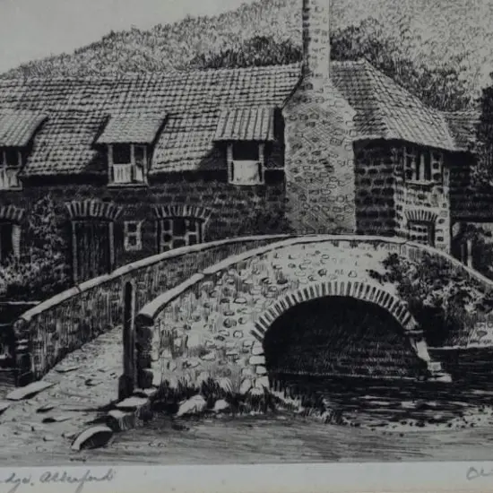 SIMES, A. (19th Cent.) - Packhorse Bridge